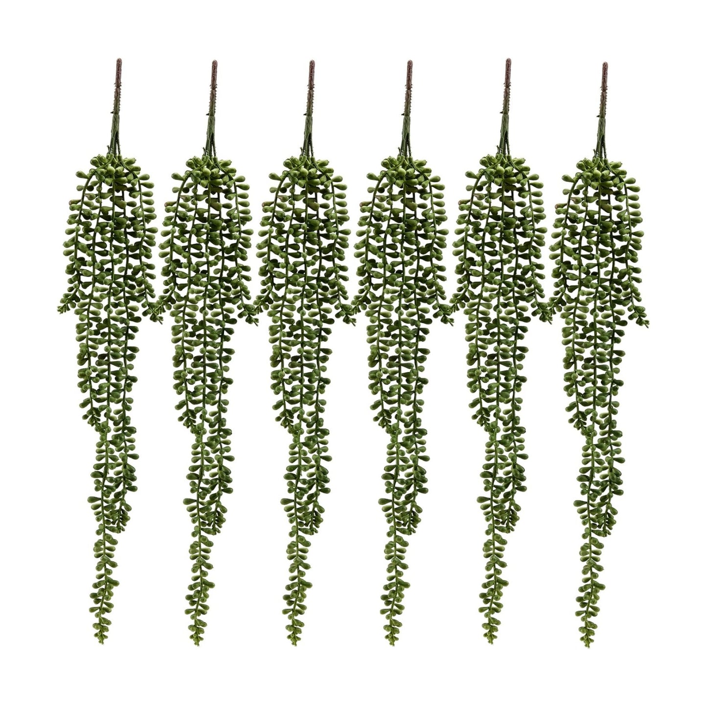 Succulents Plants Artificial Hanging Plants-String of Pearls Faux Greenery / Set of 6