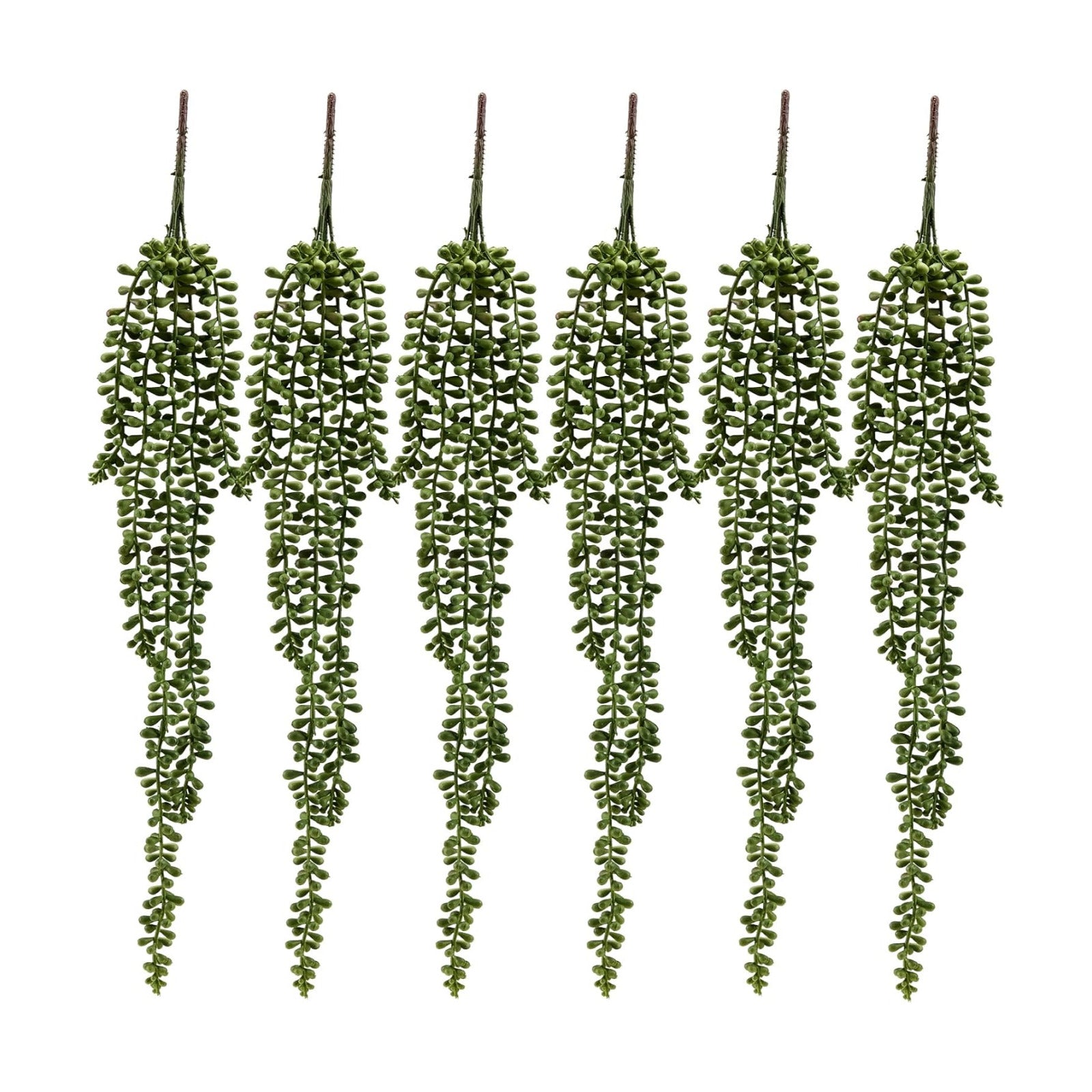 Succulents Plants Artificial Hanging Plants-String of Pearls Faux Greenery / Set of 6
