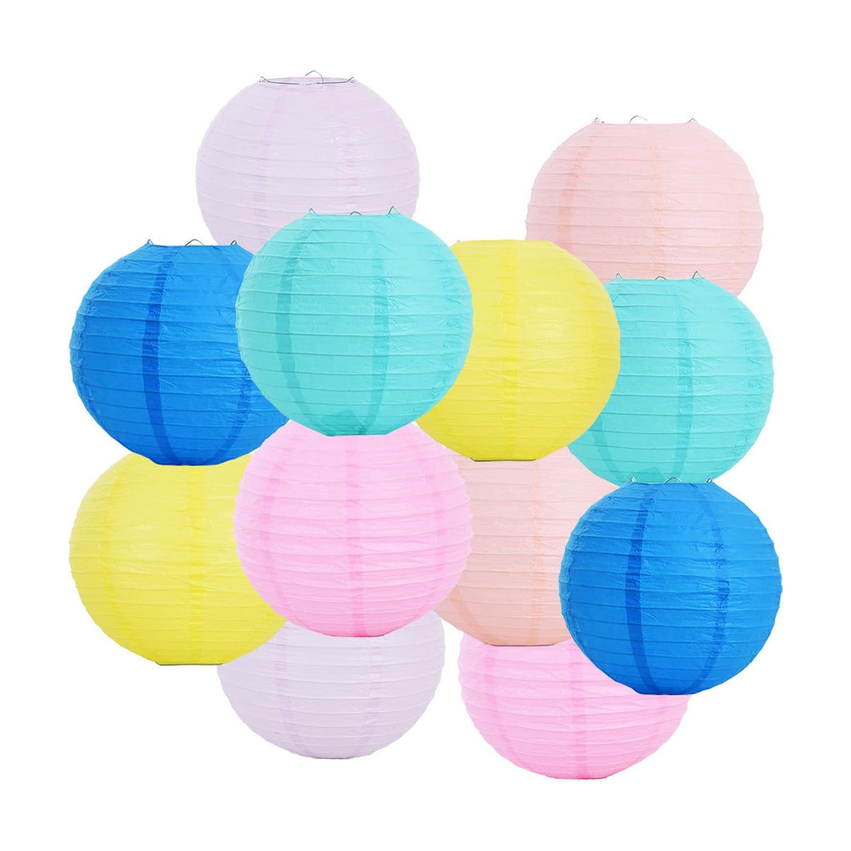 BEISHIDA 10inch Macaroon Paper Lanterns 6Pack Hanging Round Chinese Lantern
