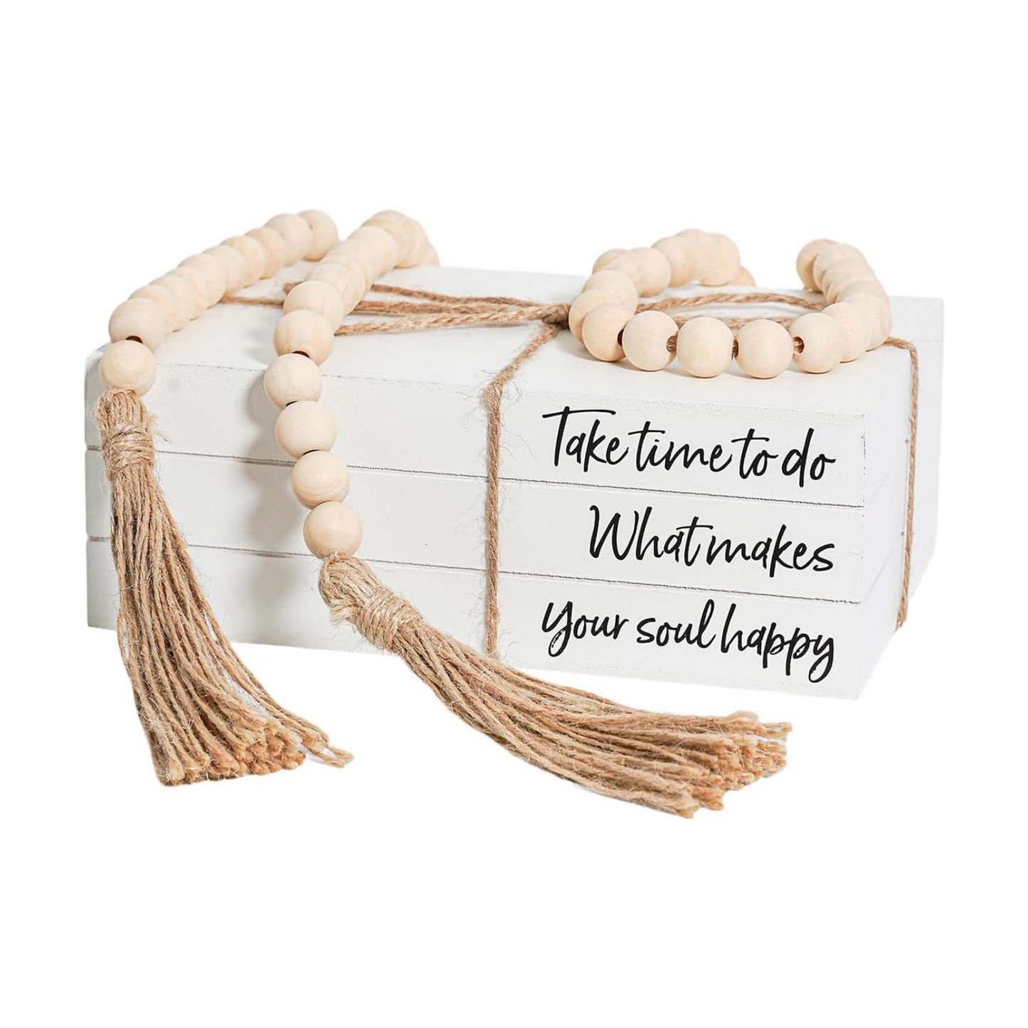 Wooden Faux Book for Decoration / Take Time To Do