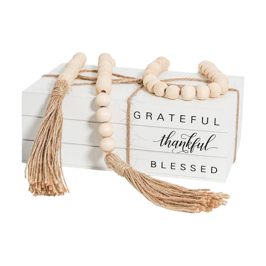Wooden Faux Book for Decoration / GRATEFUL Thankful BLESSED
