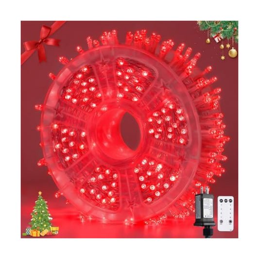 JMEXSUSS 400 LED Red Christmas Lights, 132ft String Lights Plug in