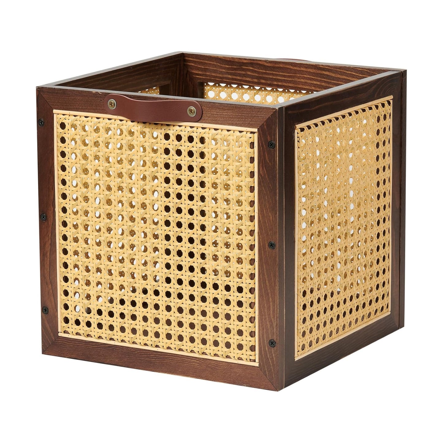 Rattan Storage Cubes Wooden Storage Baskets Boxes Decorative Handmade Bohemian / Walnut / Natural