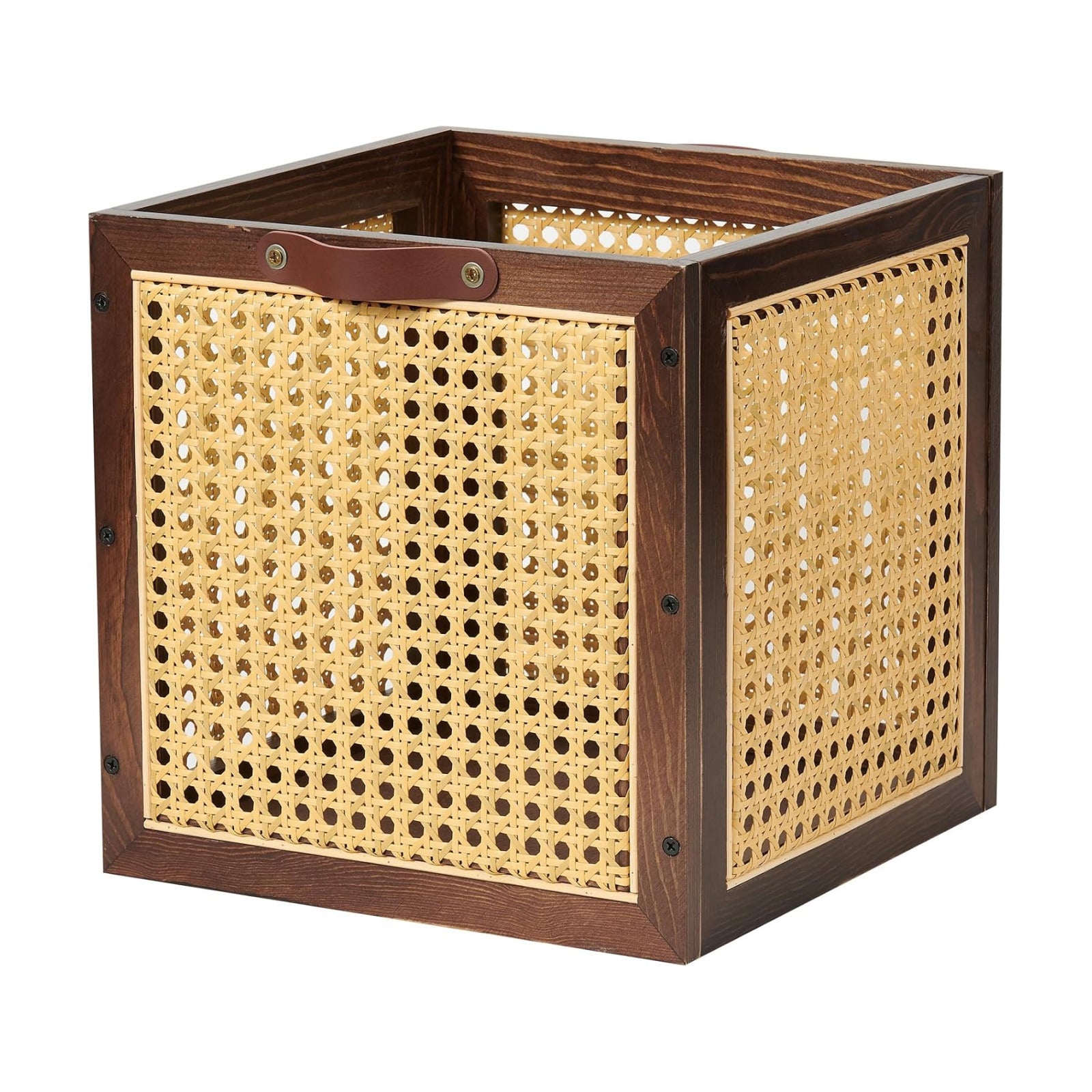 Rattan Storage Cubes Wooden Storage Baskets Boxes Decorative Handmade Bohemian / Walnut / Natural