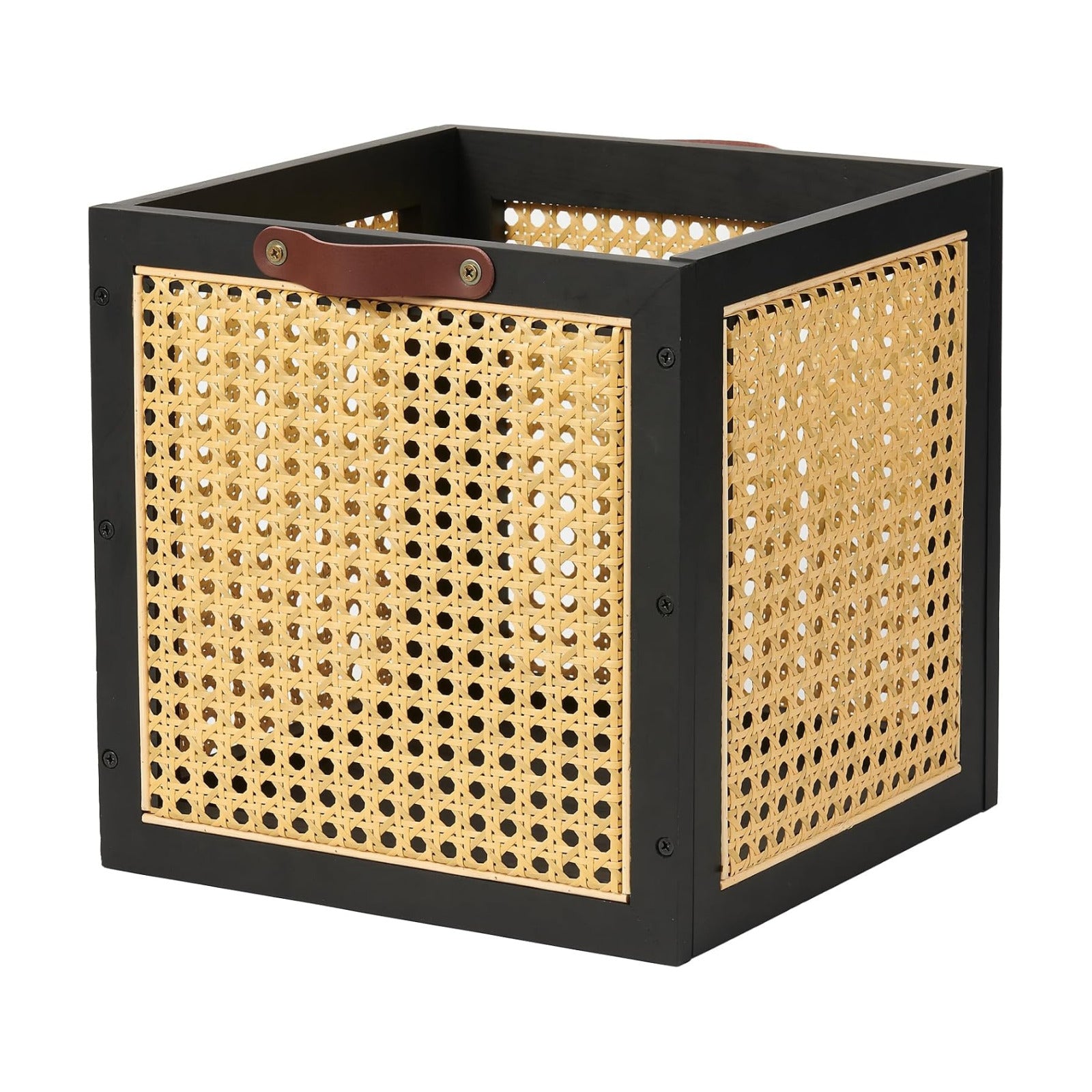 Rattan Storage Cubes Wooden Storage Baskets Boxes Decorative Natural Handmade Bohemian Solid / Black