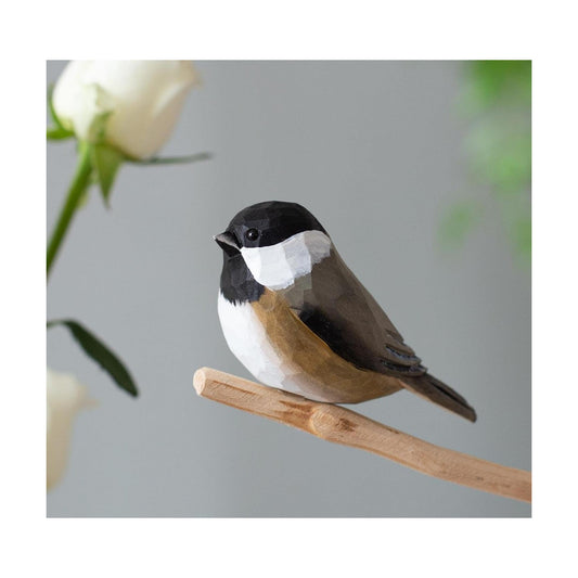 Handmade Bird Figurine / Black-capped Chickadee