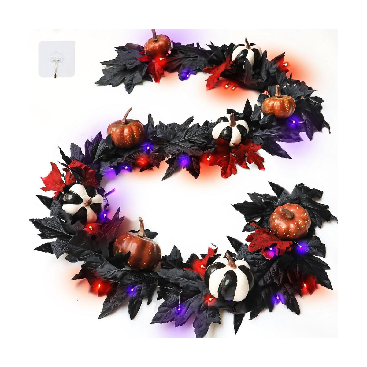 Timer - 6 Ft Halloween Garland with Lights Halloween Decor
