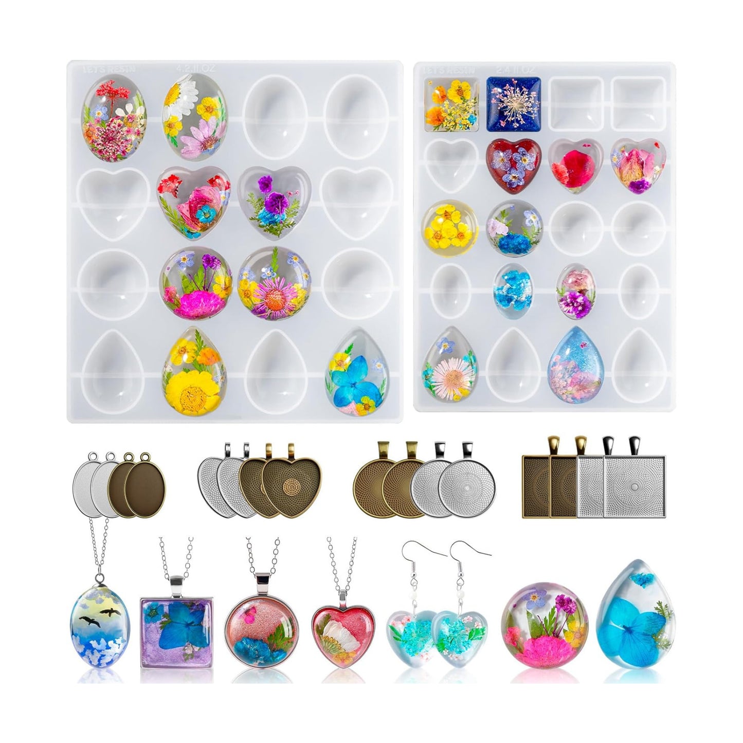 Cabochon Gems Resin Molds / Set of 16