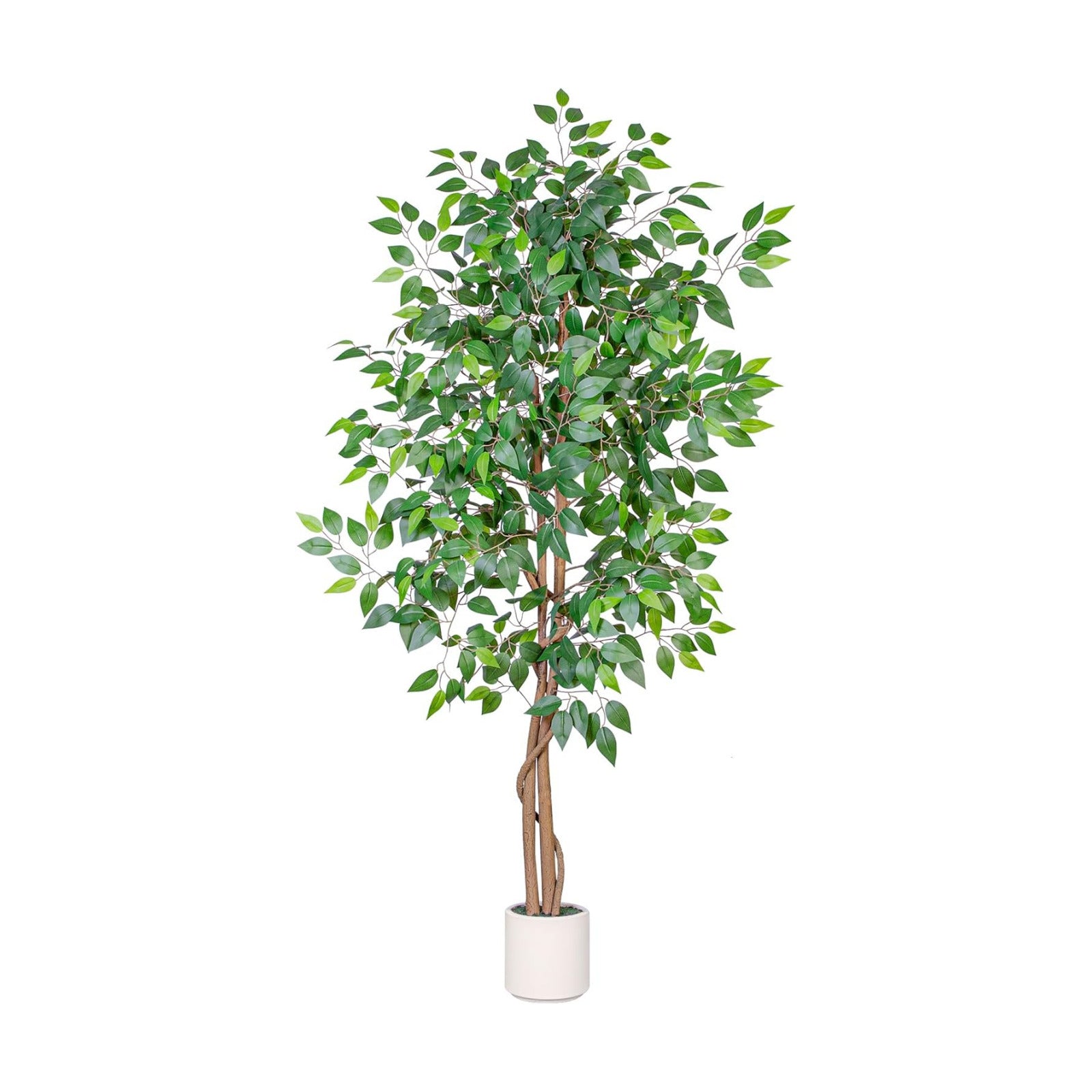 Realistic Faux Silk Indoor Outdoor Plant / White-6ft / 6 Inch