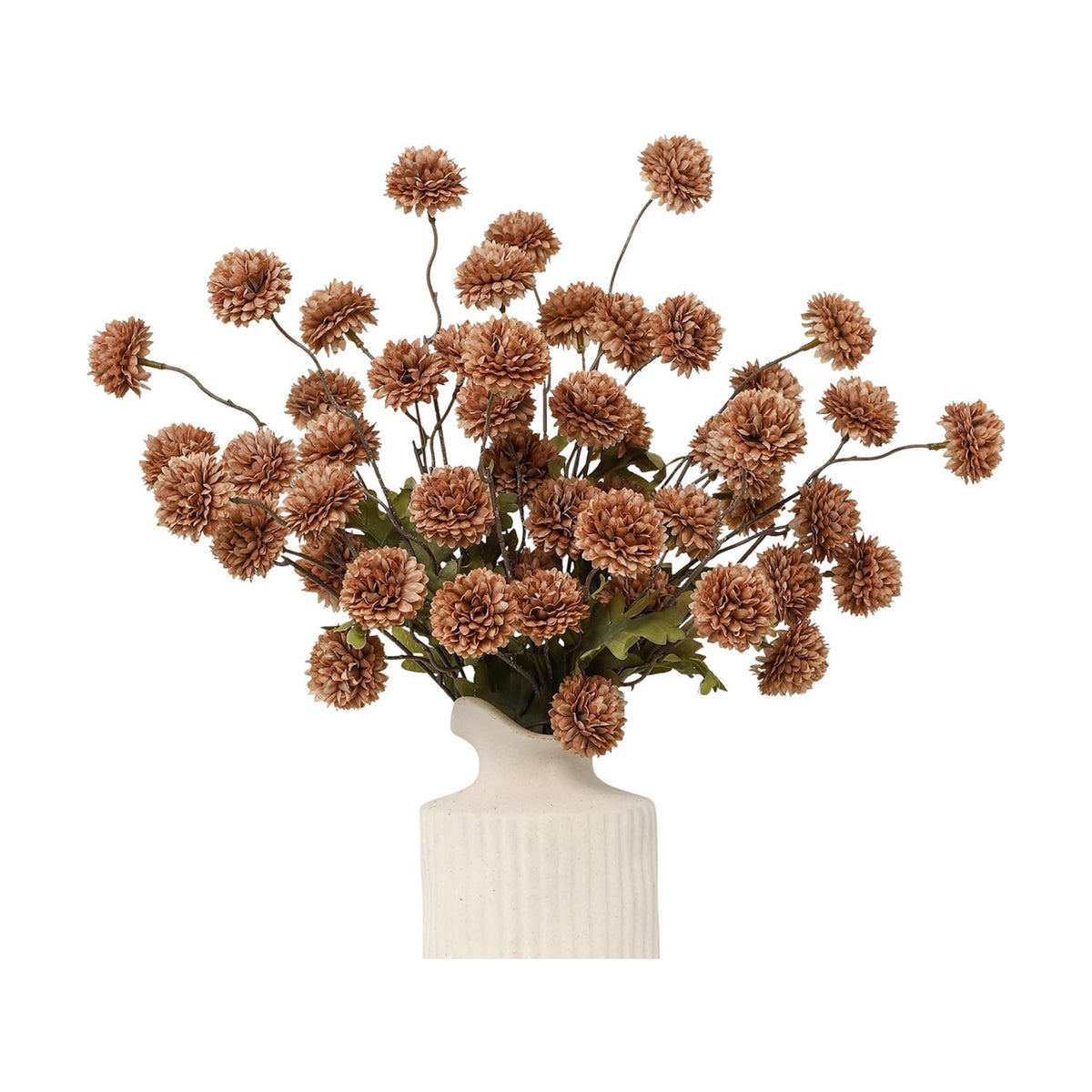 6pcs Artificial Flowers Faux Silk Pompon Mum,Small Mini Chrysanthemum Ball