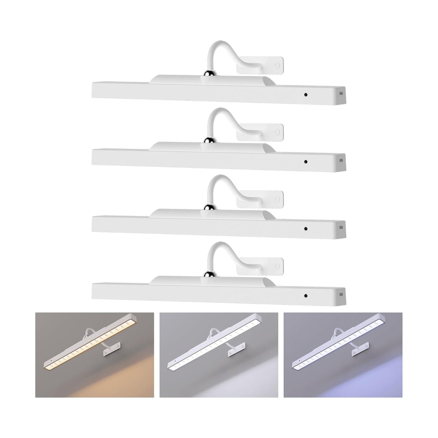 Cordless Picture Lights for Wall 4 Pack, 5000mAh Battery Powered Gallery Light,Remote Control,CRI 95+ Art Light for