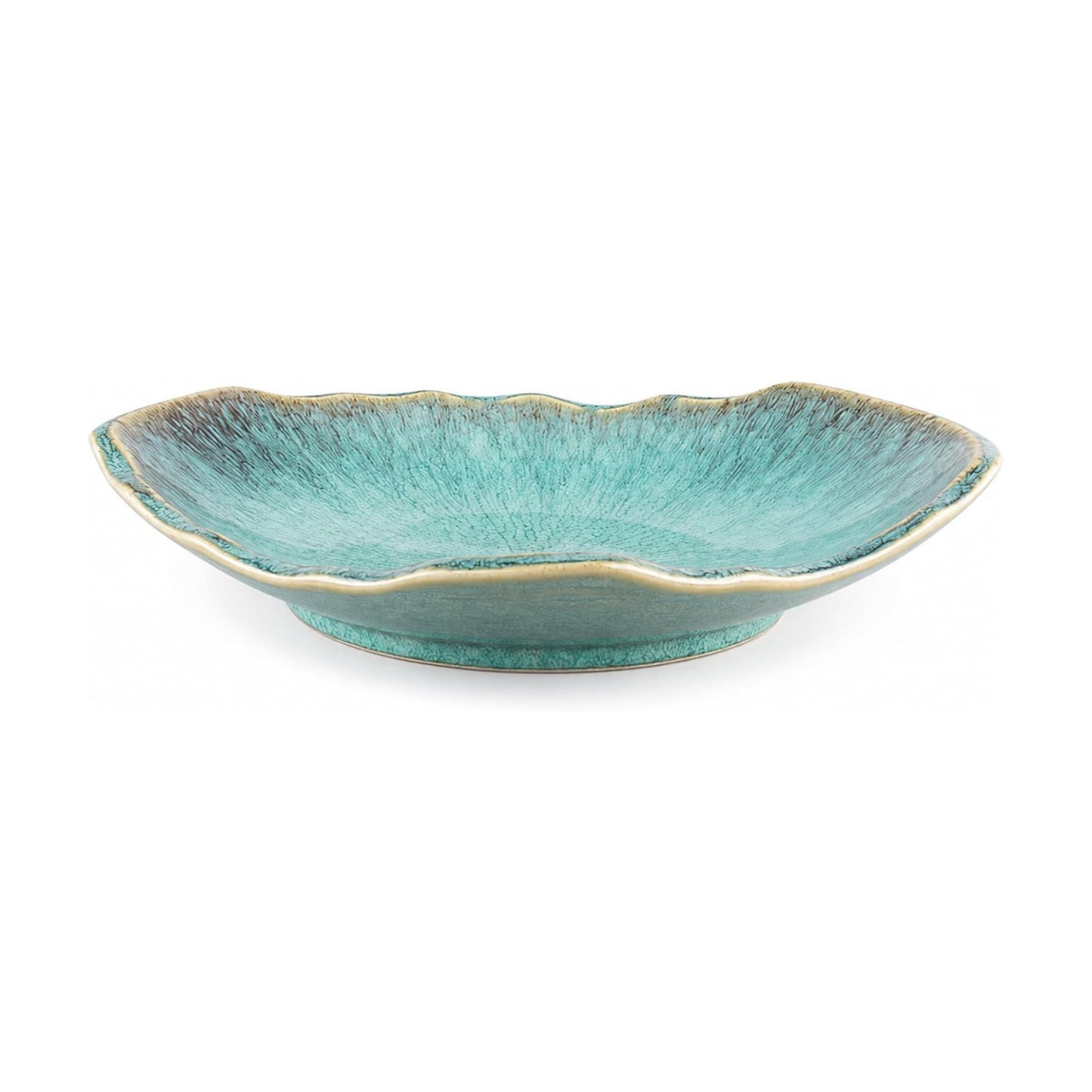 Ceramic Decorative Bowl / Green / 12in