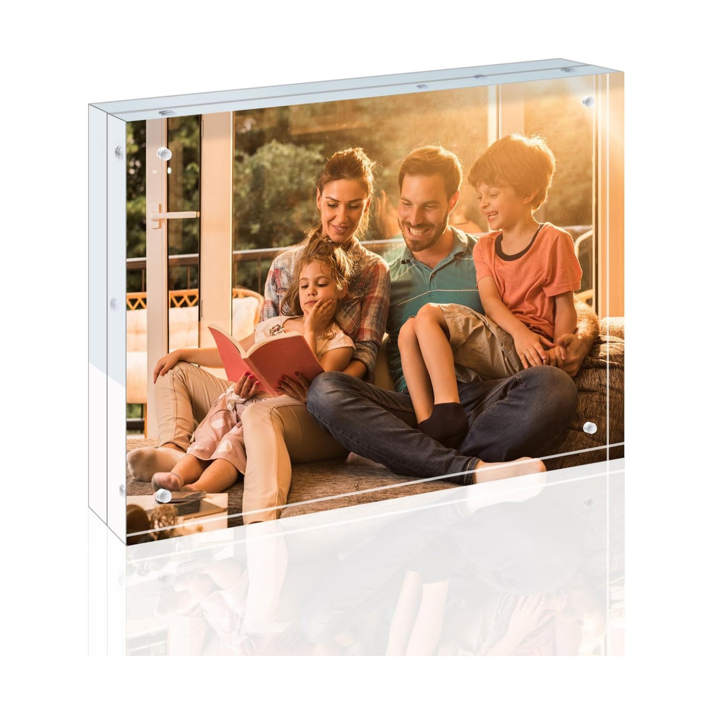 Egofine 8x10 Acrylic Frames 3 Pack, 20mm Thicker Frameless Clear Picture Frames, Double Sided Magnetic Picture Frames