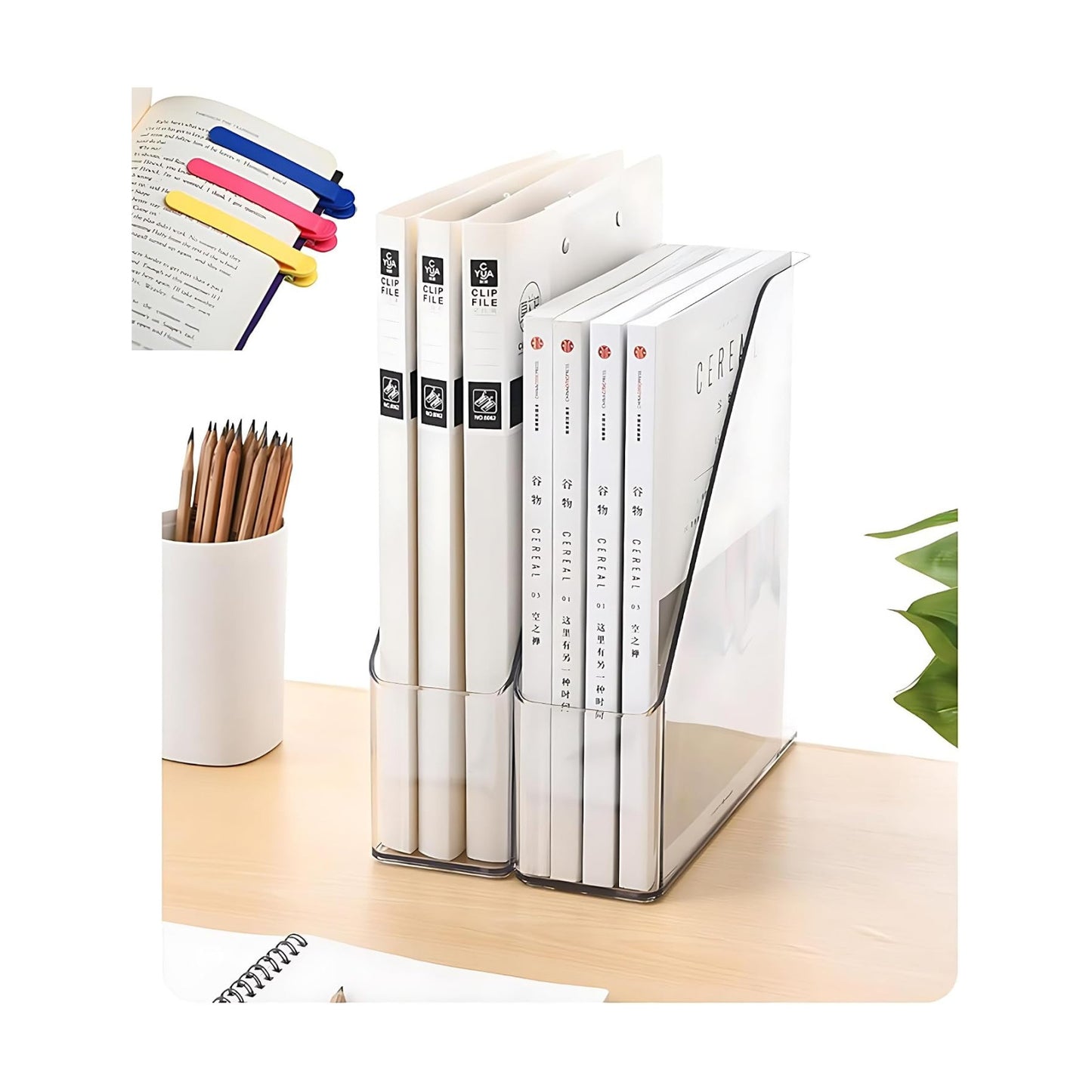 Acrylic Vertical Magazine File Holders / Clear / Set of 2