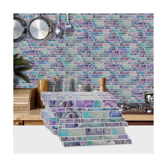 Peel & Stick Backsplash Tile Decals Self-Adhesive Removable / Xy-htp-30-sq / 9.68 x 4.72 / Set of 24
