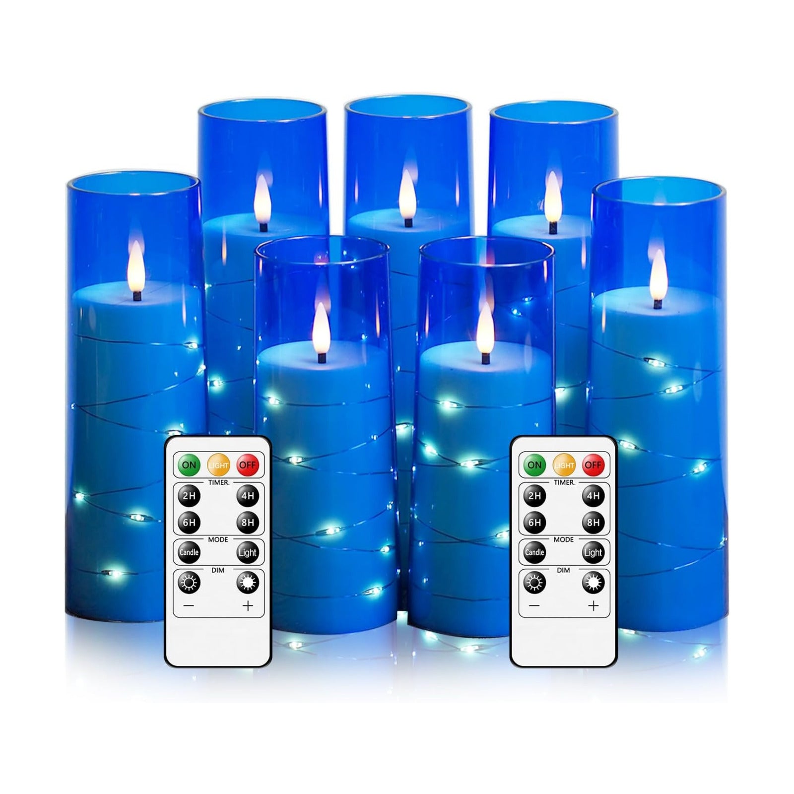 Flameless Candles,with Embedded Star String, Battery Operated Candles Flickering LED Pillar Candles with Remote Control