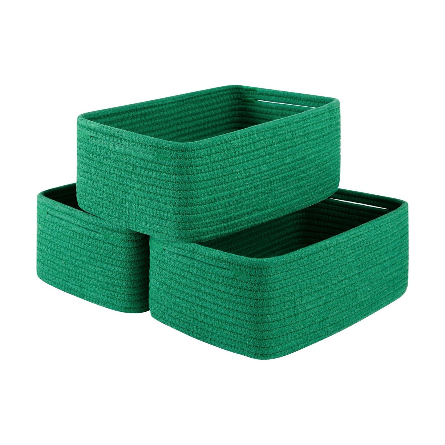 Woven Decorative Gift Baskets / Green / /11.81''lx7.87''wx4.72''h / Set of 3