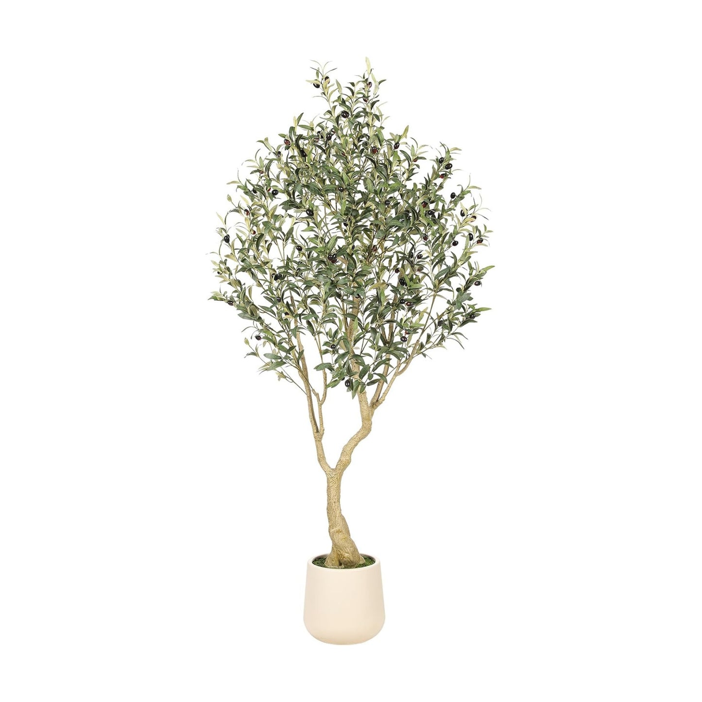Realead 6ft Artificial Olive Tree with Tall Exquisite Planter