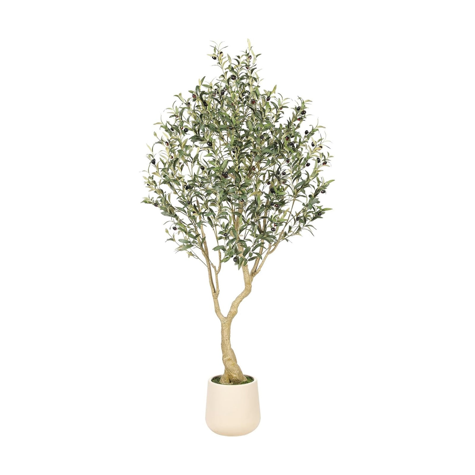 Realead 6ft Artificial Olive Tree with Tall Exquisite Planter