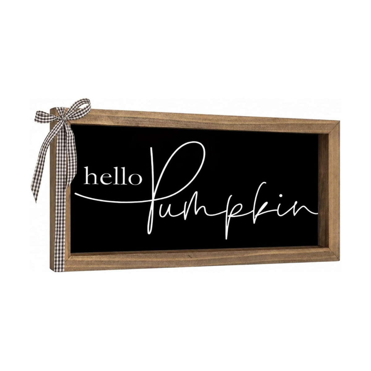 Hello Pumpkin Sign Fall Halloween Wall Table Shelf Desk Home Decor