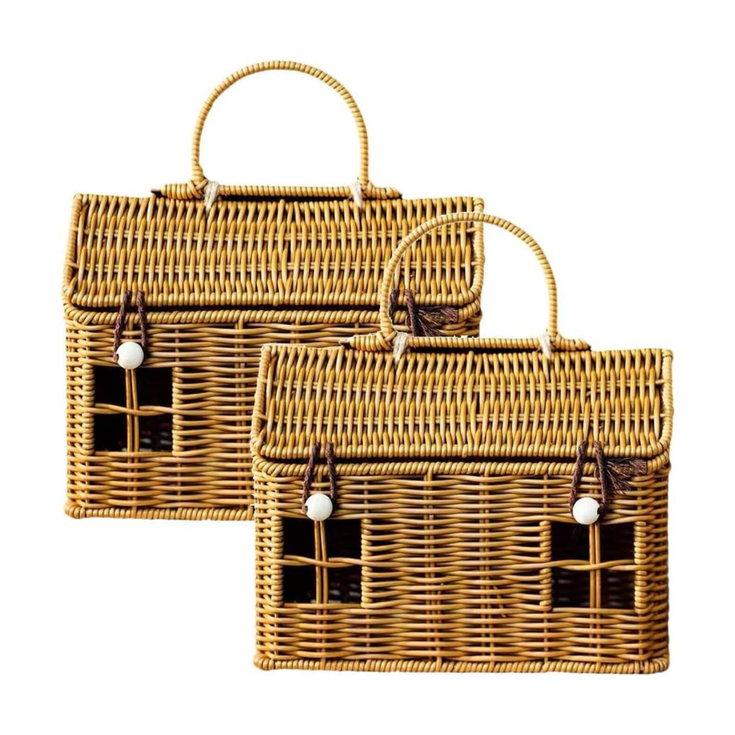 House-Shaped Wicker Basket / Set of 2