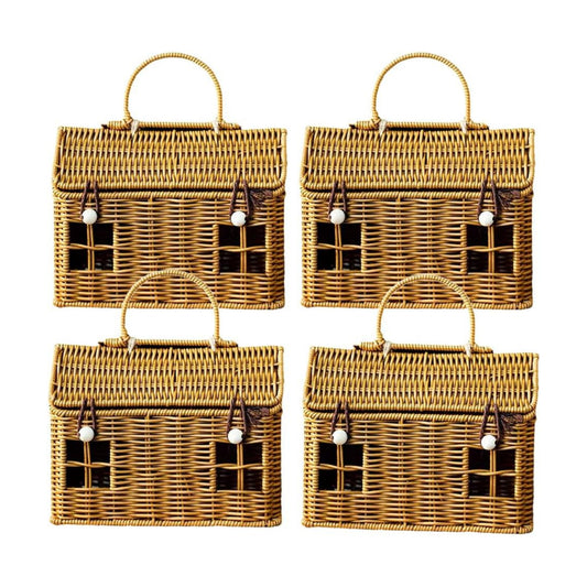 House-Shaped Wicker Basket / Set of 4