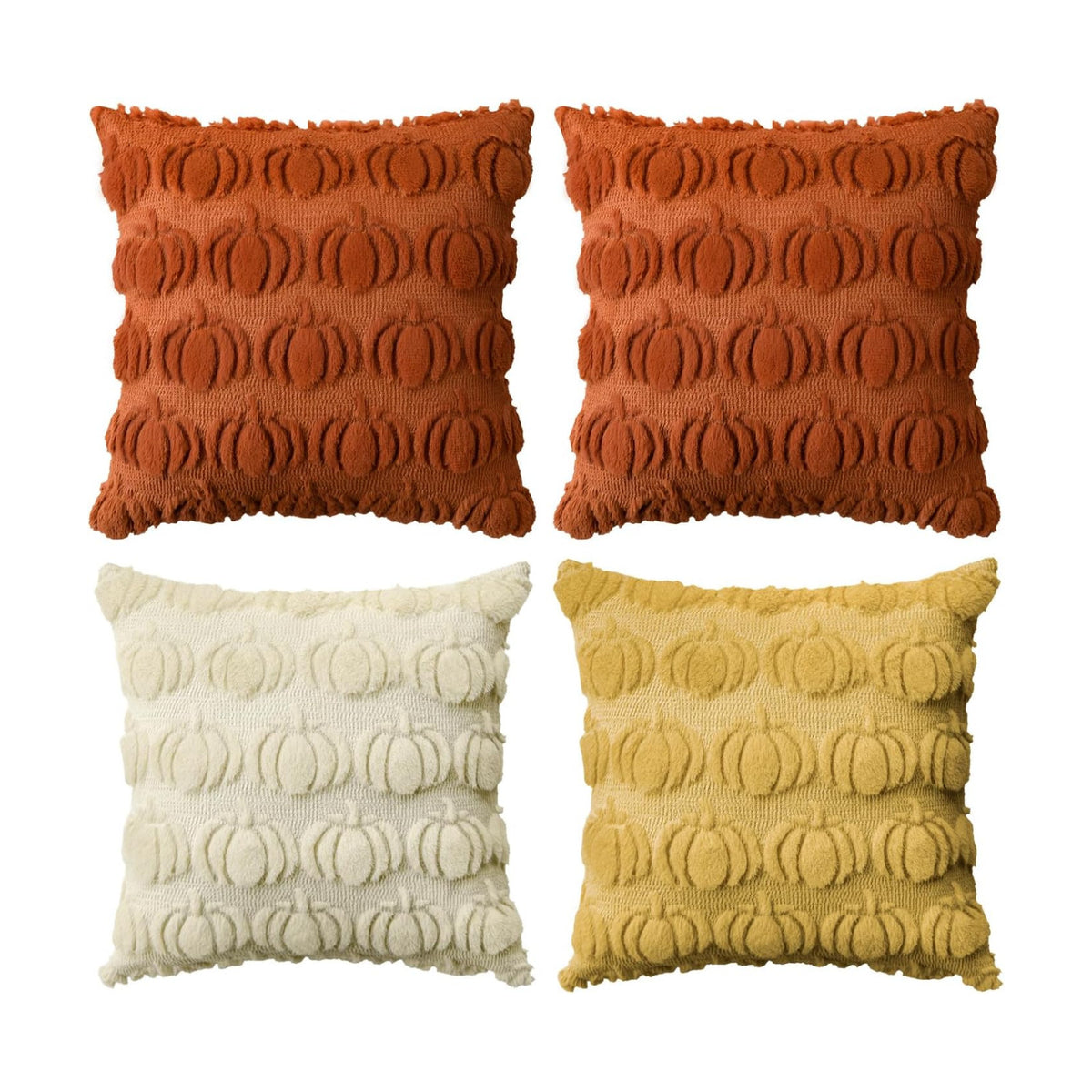 AVOIN colorlife Caramel Yellow Beige Fall Throw Pillow Covers 18x18 Inch