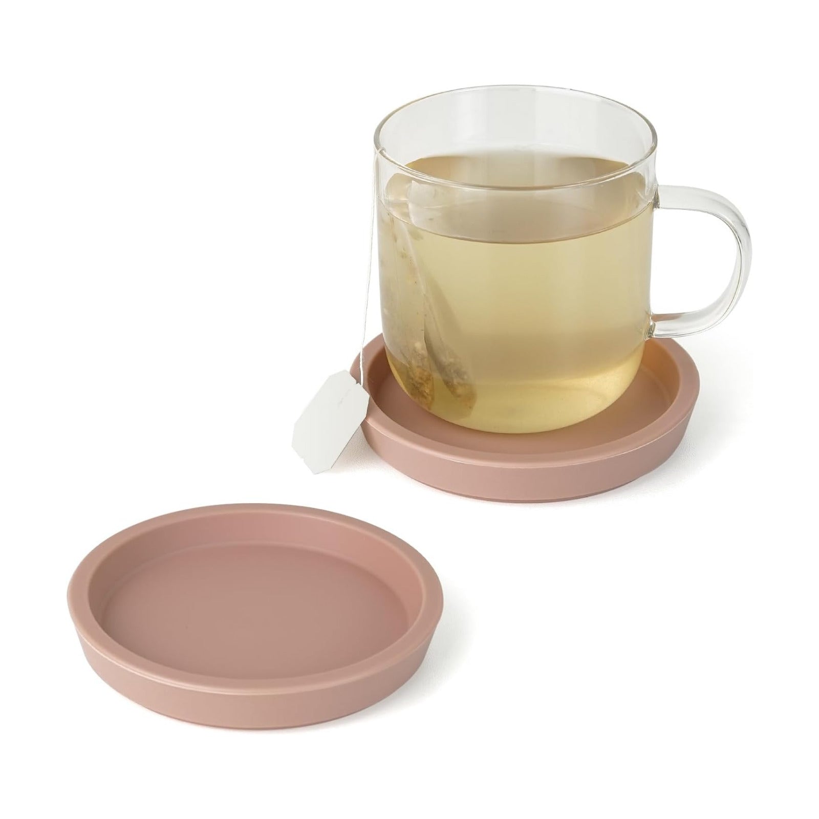 Round Bulky Cup Coasters / Pink Beige / Set of 2