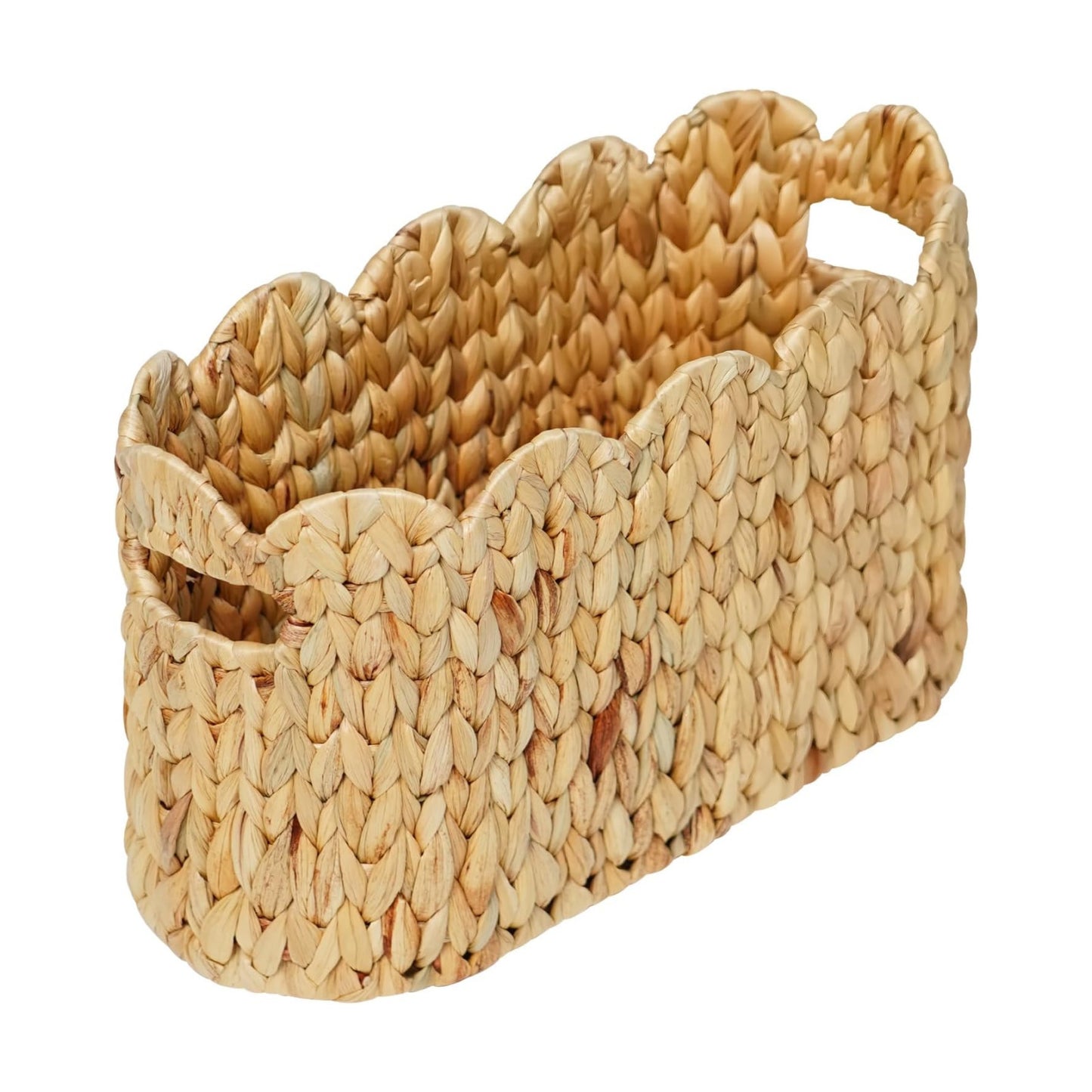 Scalloped Wicker Basket / Water Hyacinth