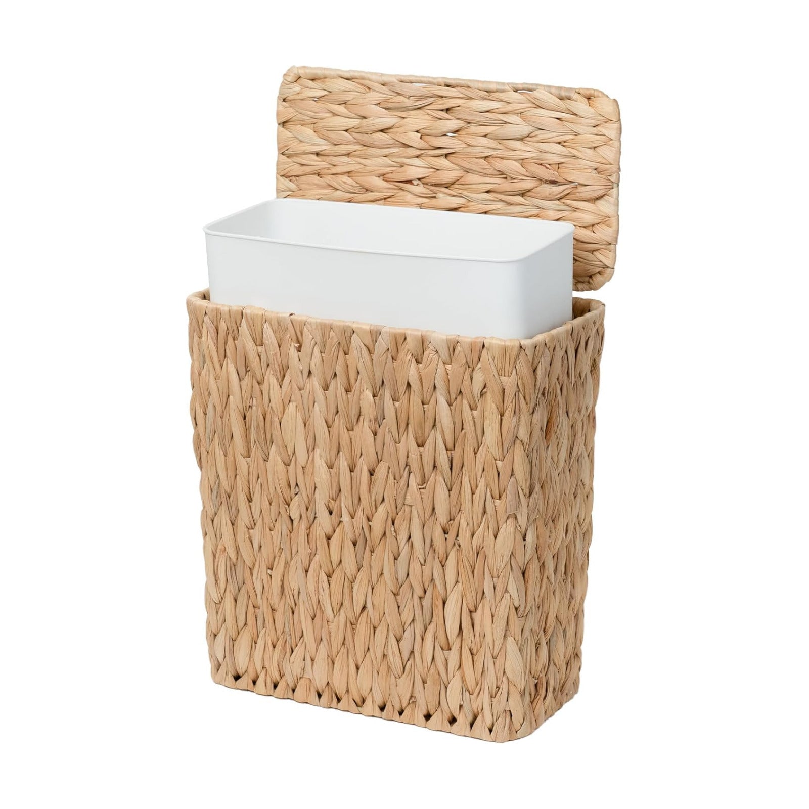 Wicker Waste Basket / Water Hyacinth / Natural