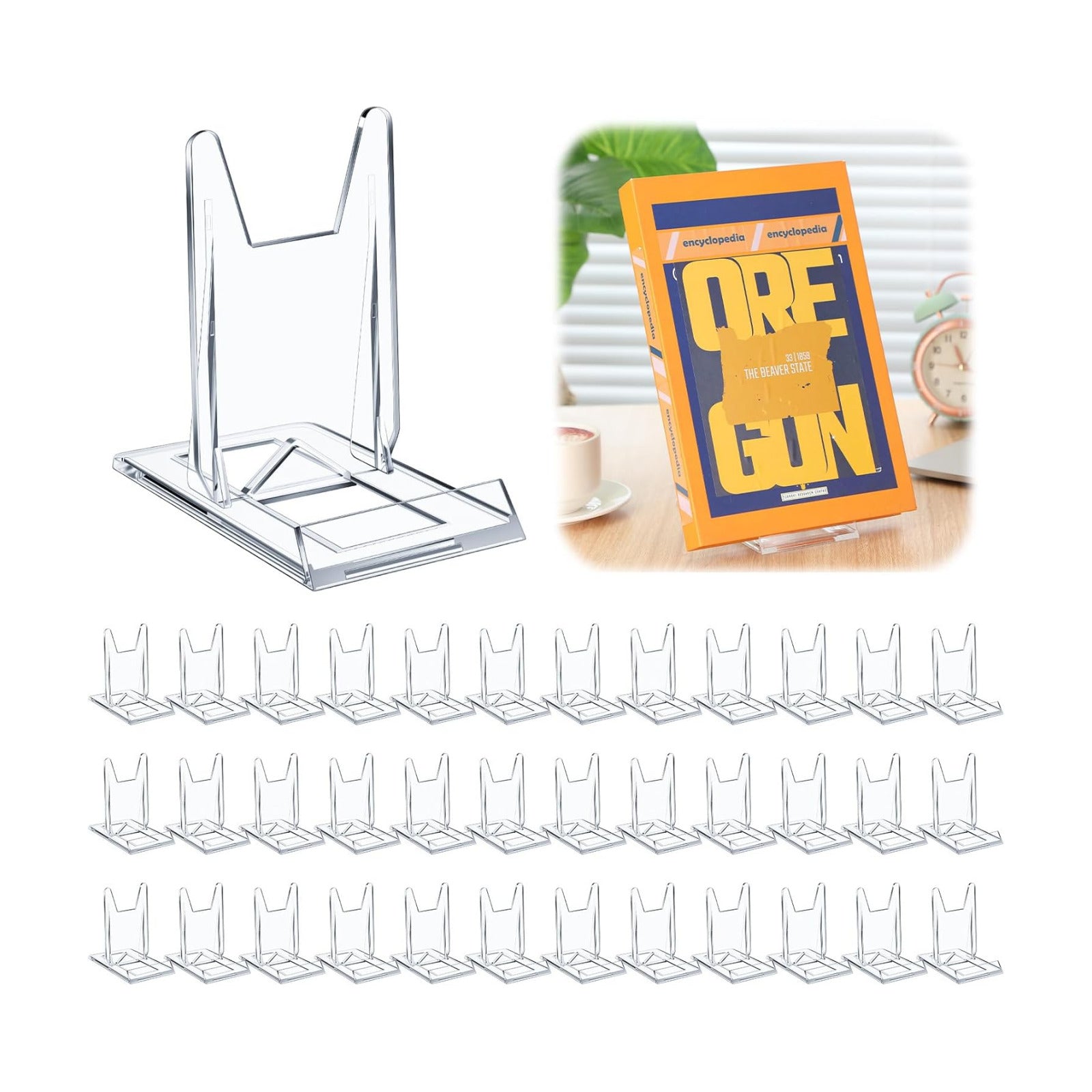 24 Pack Acrylic Book Stand for Display Adjustable, 5.91in H | Clear Display Holder Easel Collector Stand for Home