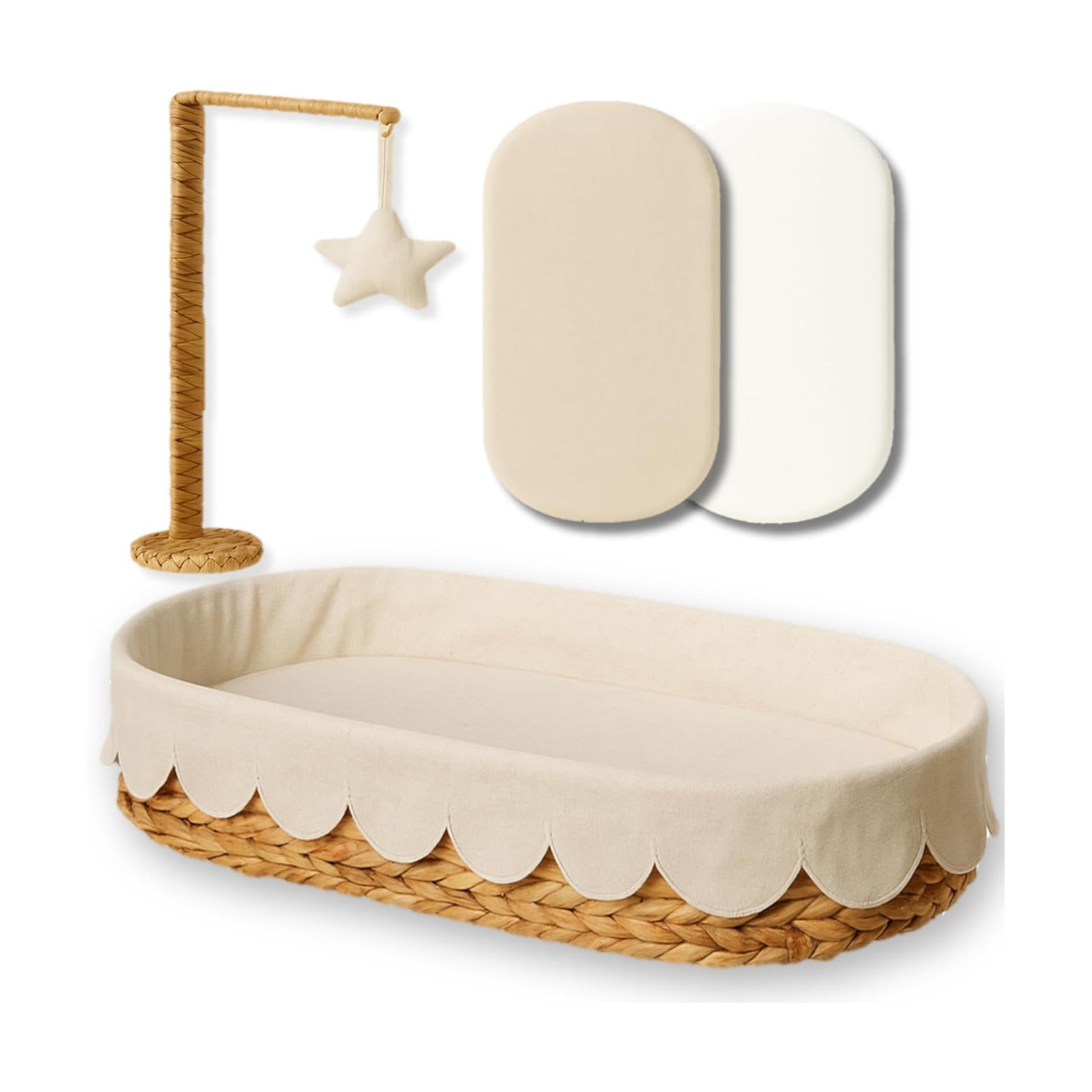 Scalloped Changing Basket for Baby Dresser