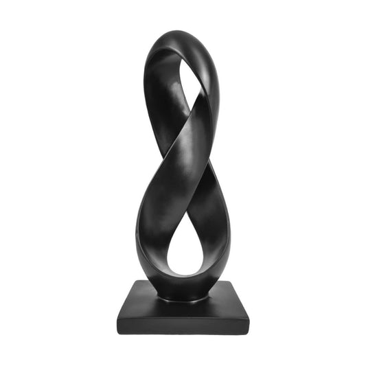 14.5'' Tall Minimalist Figure Eight Tabletop Statue / Black