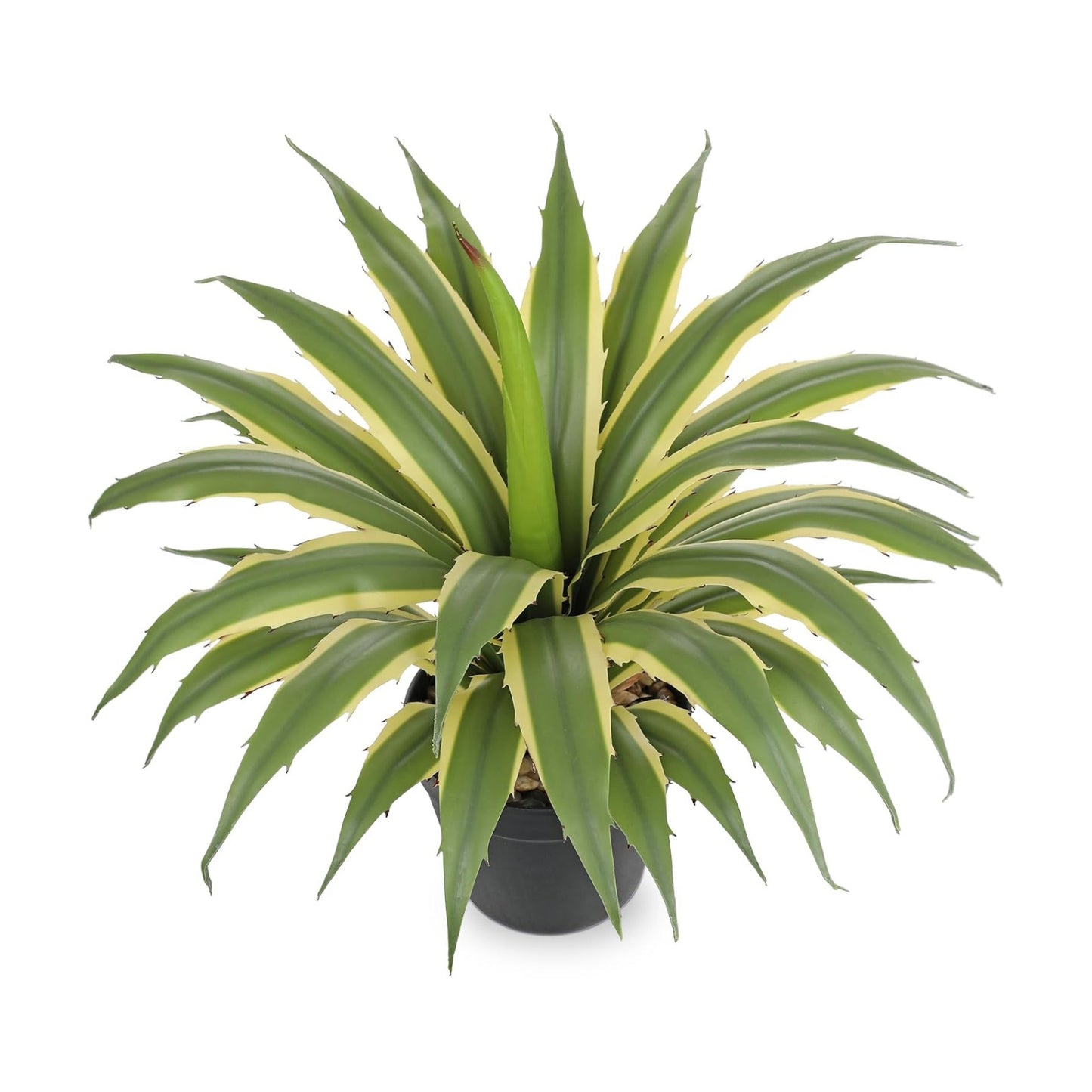 Large Artificial Agave Plants " Tall Fake Agave Plant in Black Pot / Green-16.9 / 16.9