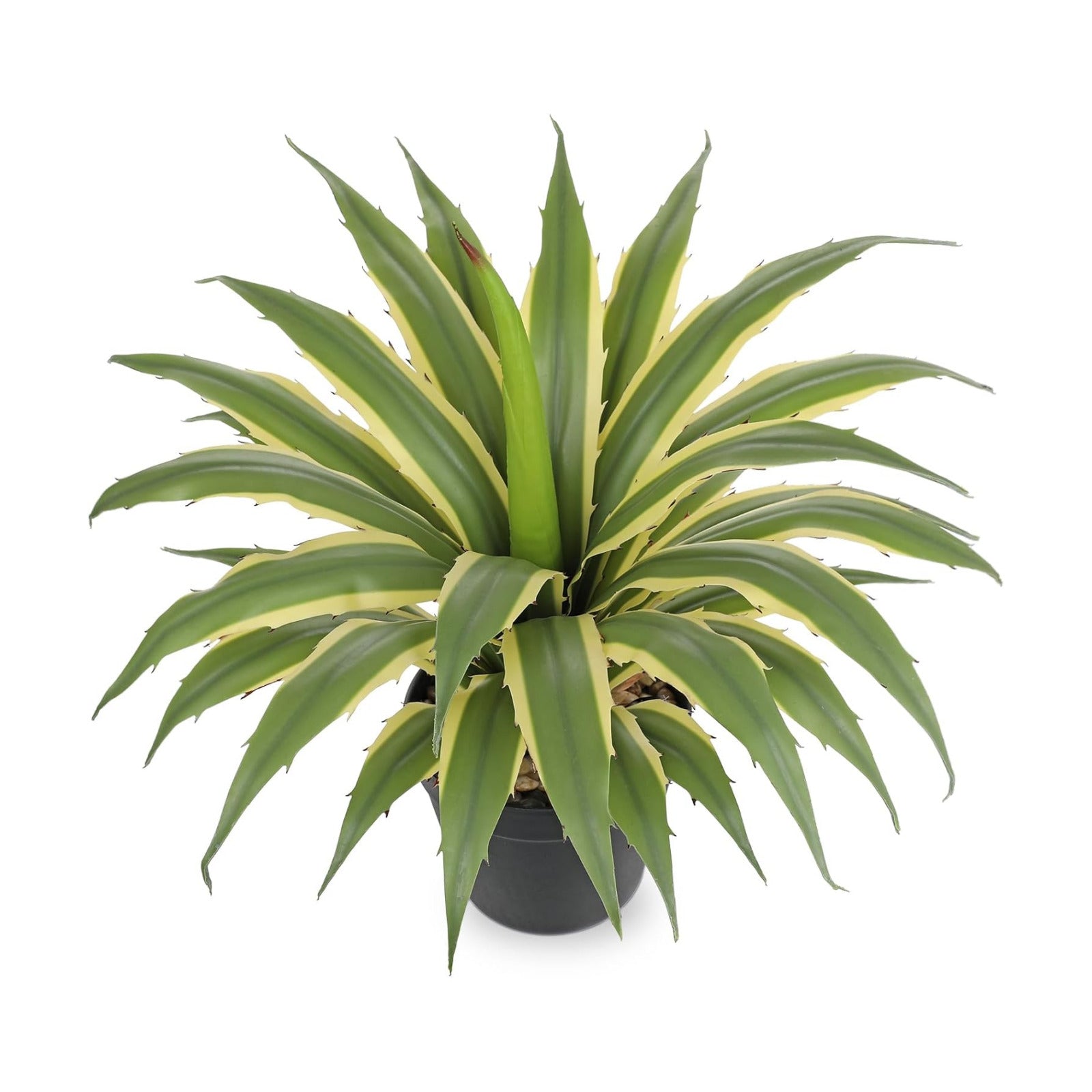 Large Artificial Agave Plants " Tall Fake Agave Plant in Black Pot / Green-16.9 / 16.9