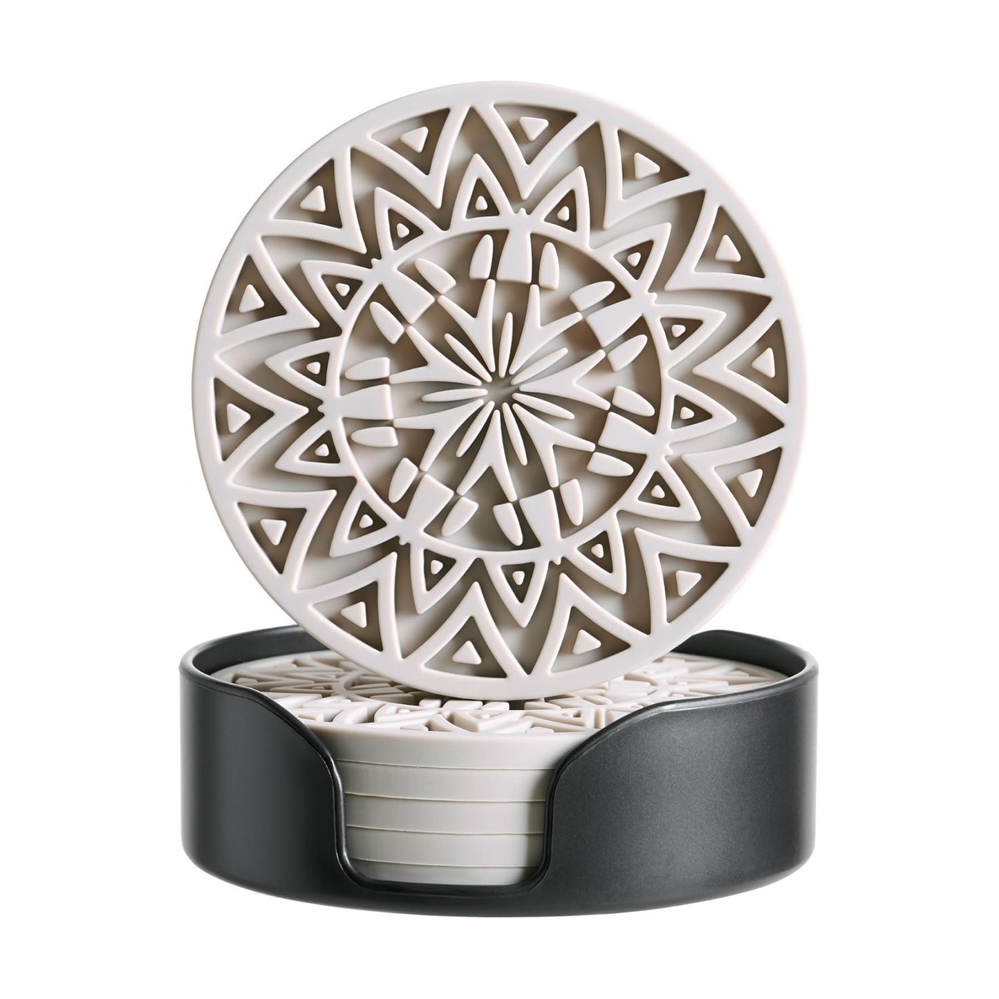 Holder / Tribal Pattern Shape / Light Taupe / Set of 6