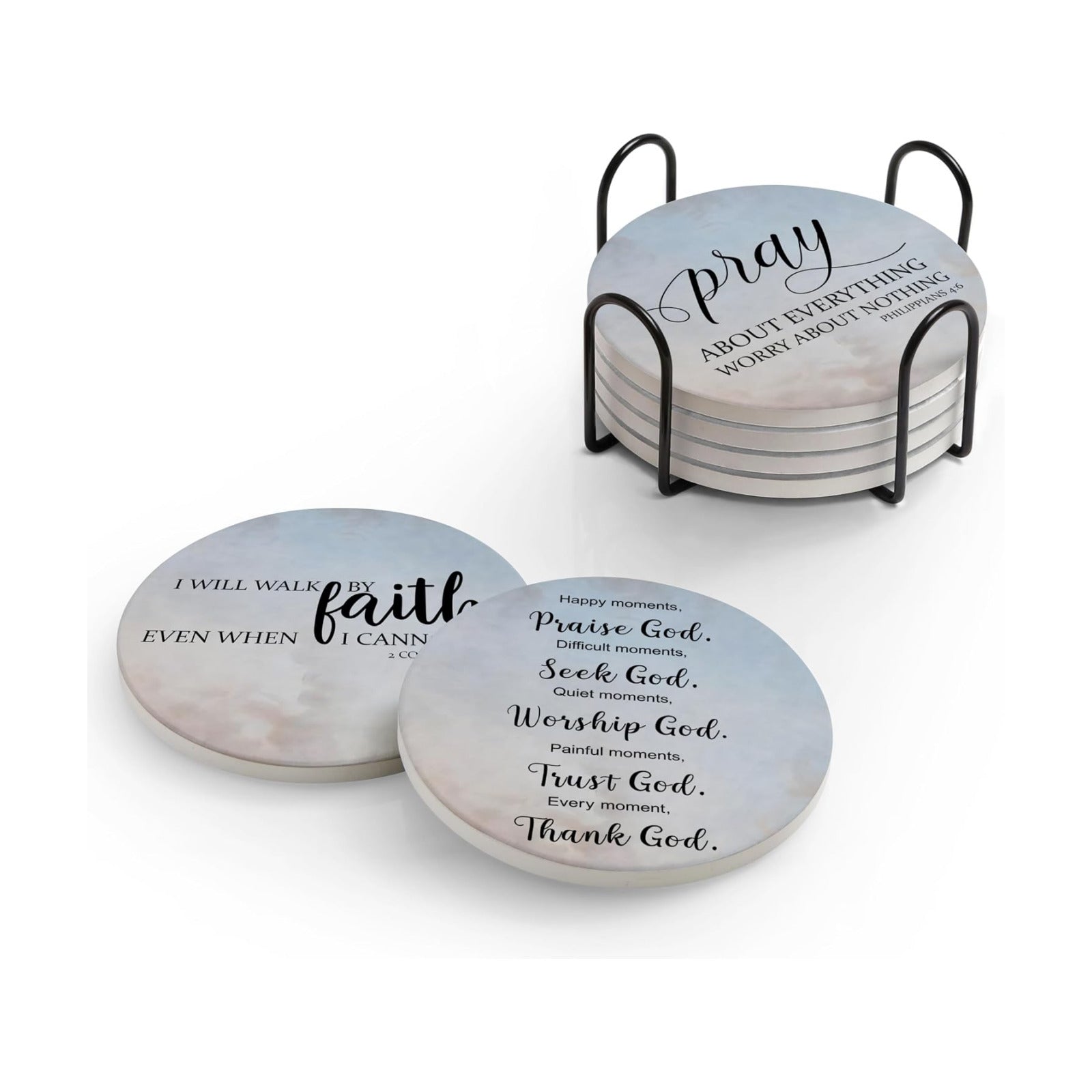 Holder Ceramic Drink Coaster / Sky Blue / Set of 6
