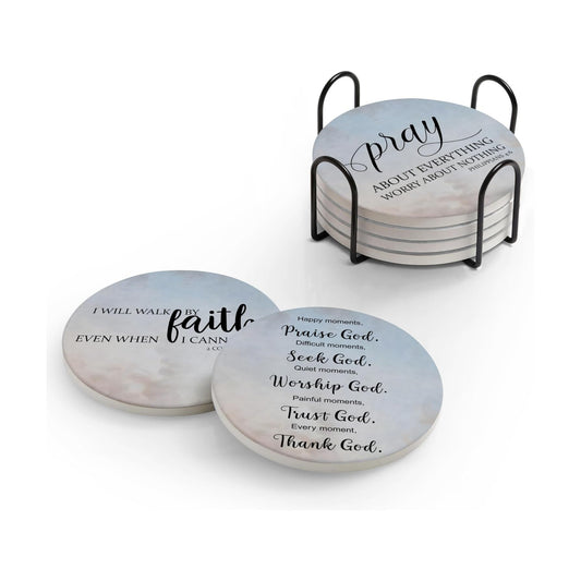 Holder Ceramic Drink Coaster / Sky Blue / Set of 6