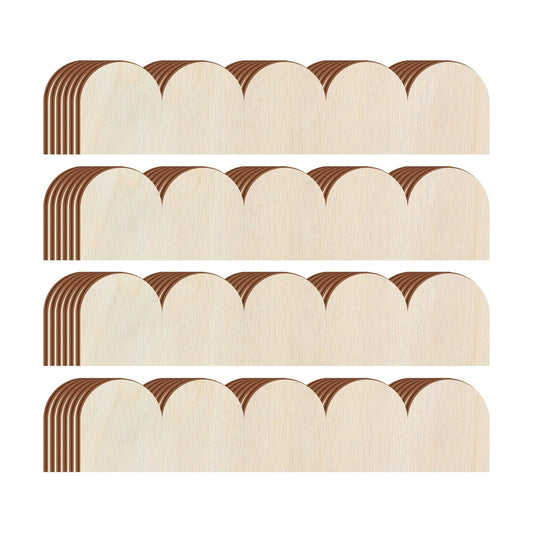 Unfinished Scalloped Decorative Wood Trim Scalloped Edge Decorative Wood / 15.75 x 3.54 / Set of 24