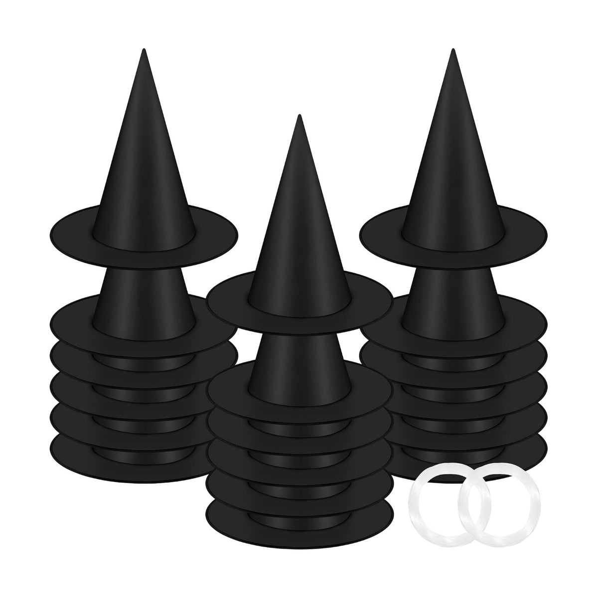 18Pcs Black Witch Hats, Thickened Hanging Witch Hat, Halloween Decor
