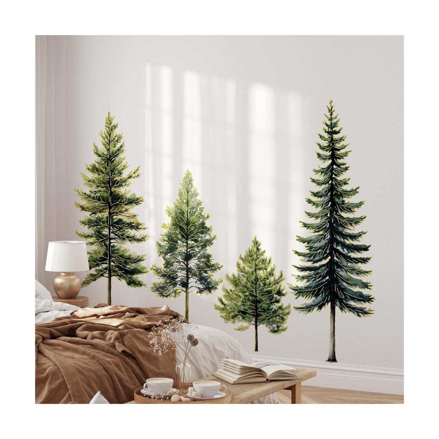 Pine Tree Wall Decal / Green / 11.8*35.4inch