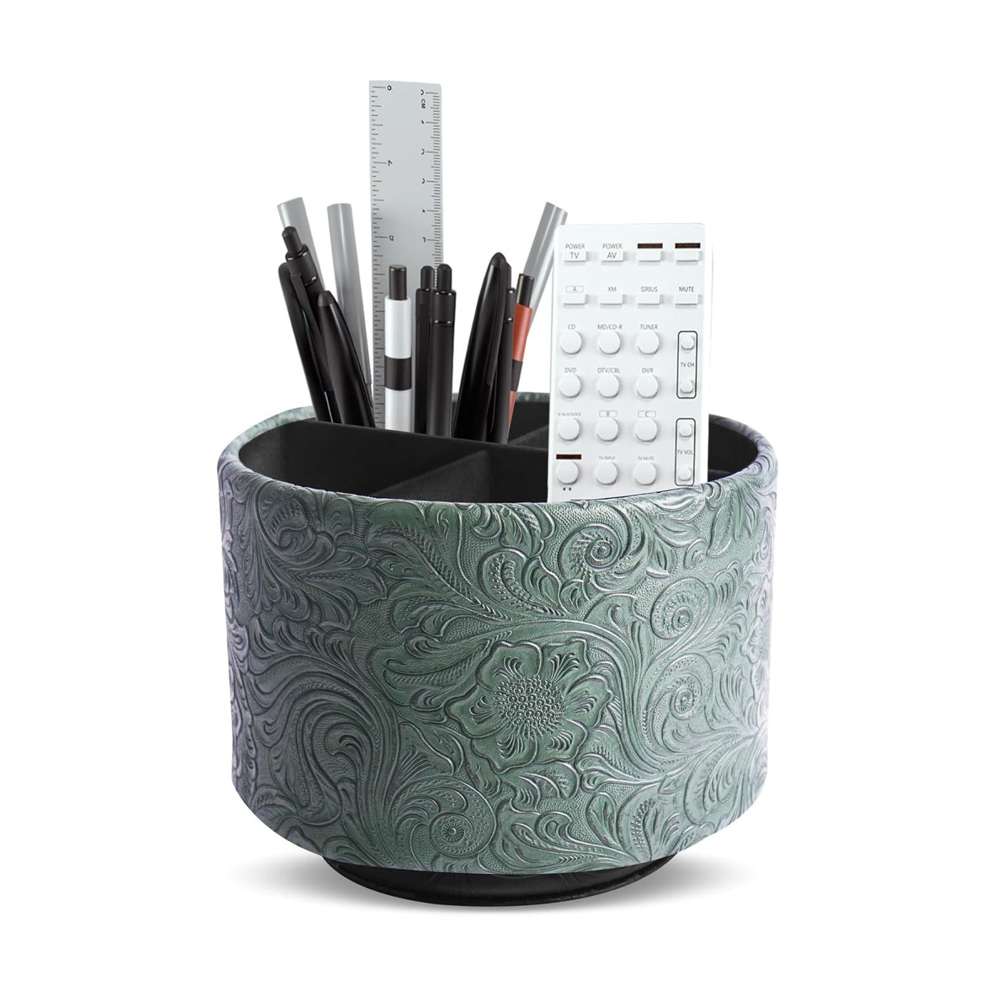 Remote Control Holder / 1-carved Cooper Green / 360 Degree Rotation