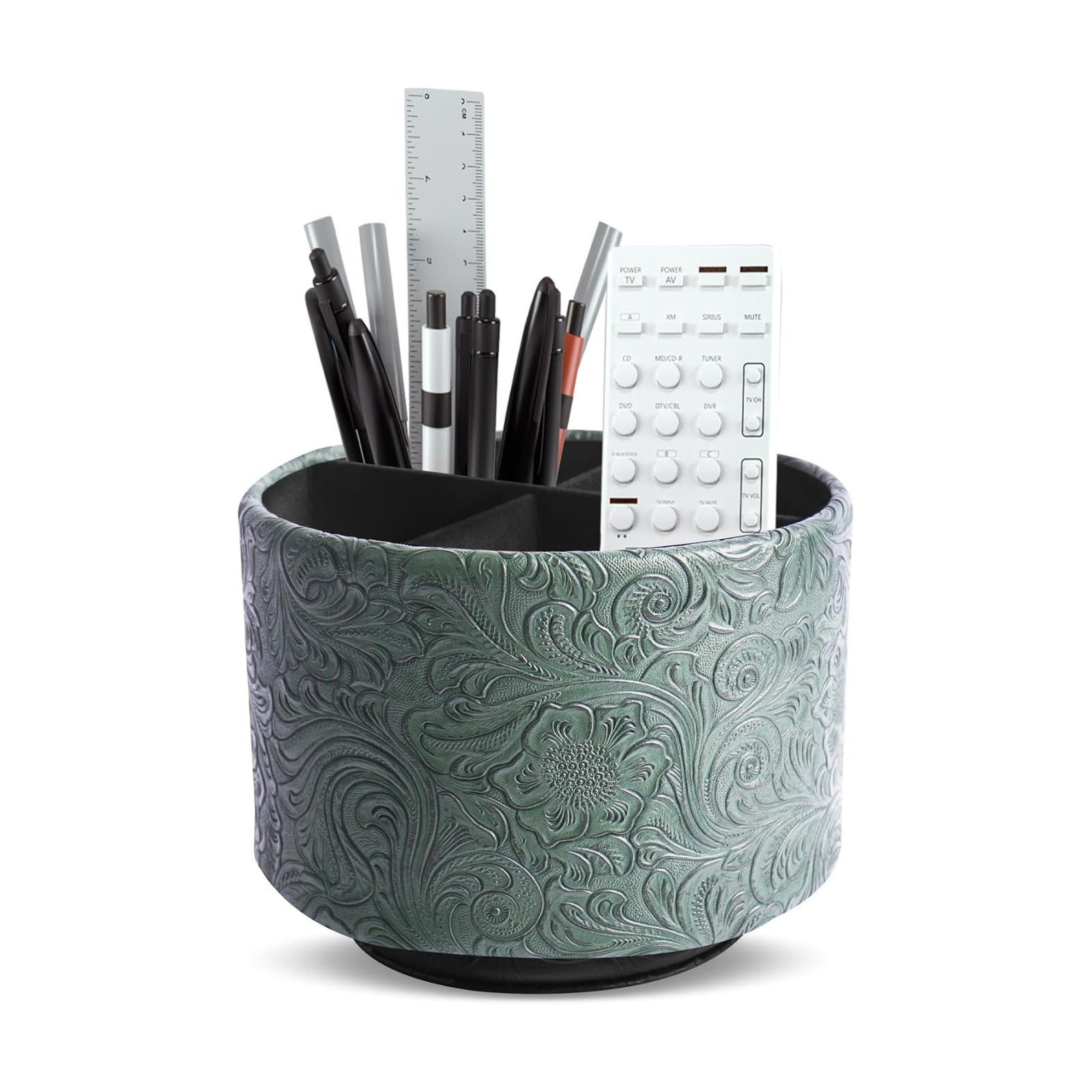 Remote Control Holder / 1-carved Cooper Green / 360 Degree Rotation