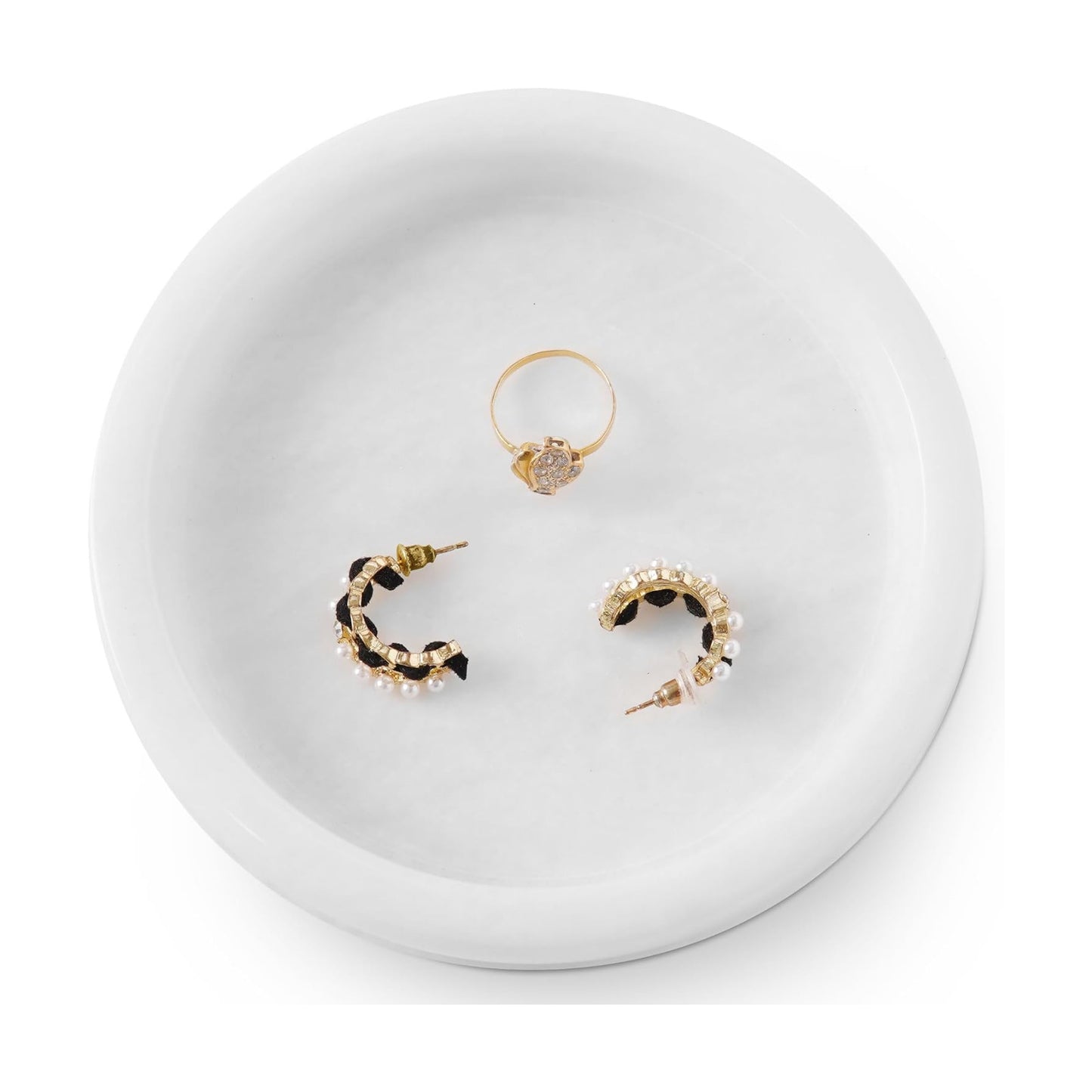 Key Tray / Candle & Trinket Dish / White / 5 Inch