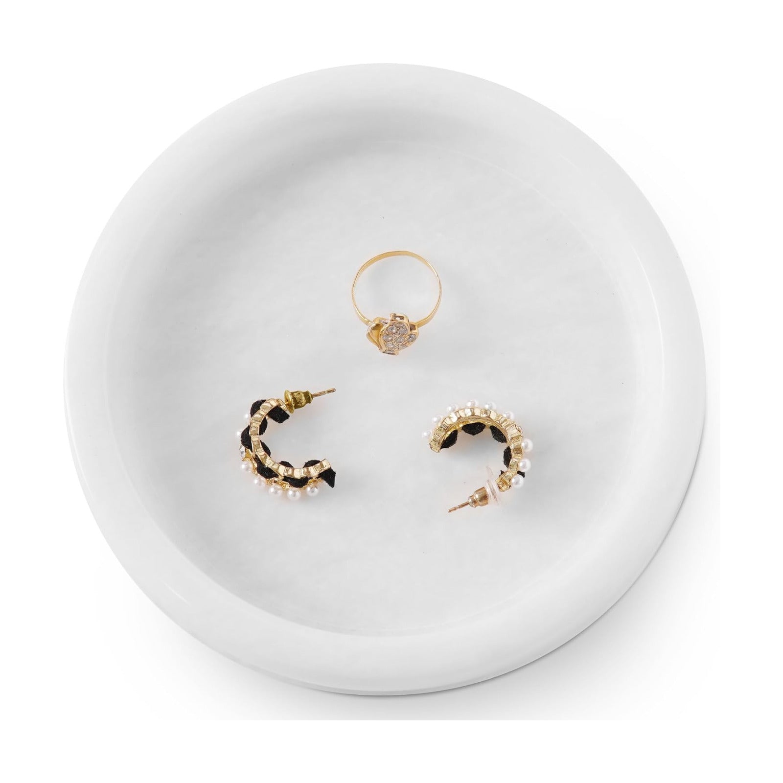 Key Tray / Candle & Trinket Dish / White / 5 Inch