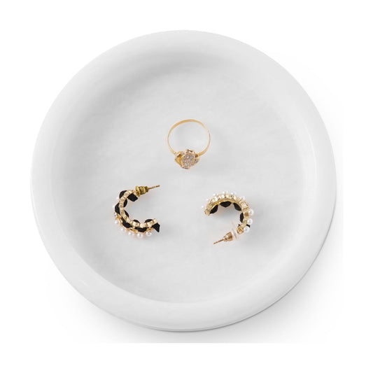 Key Tray / Candle & Trinket Dish / White / 5 Inch