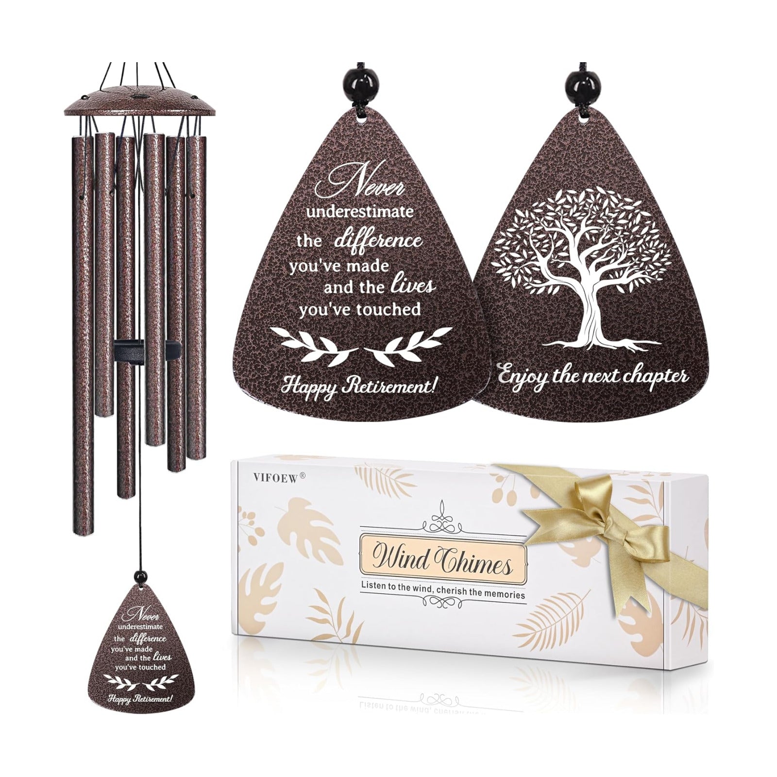 Retirement Gift for Woman Men, 32" Wind Chimes Retired Gifts, Retired Decor