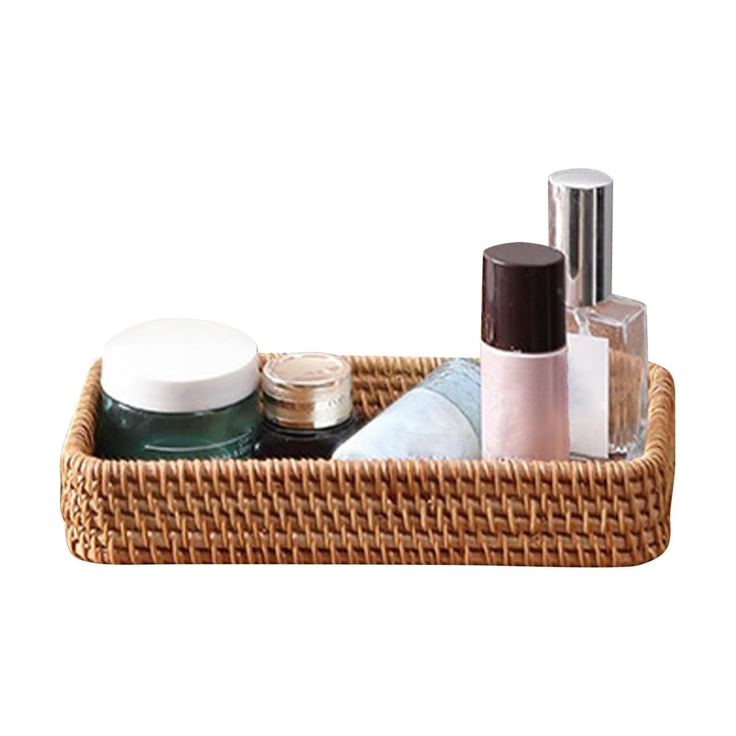 Rattan Bathroom Vanity Tray / Wood / 8 Inch