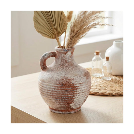 Rustic Ceramic Flowers Vase / 6 Inch / Rustic Brown - 6
