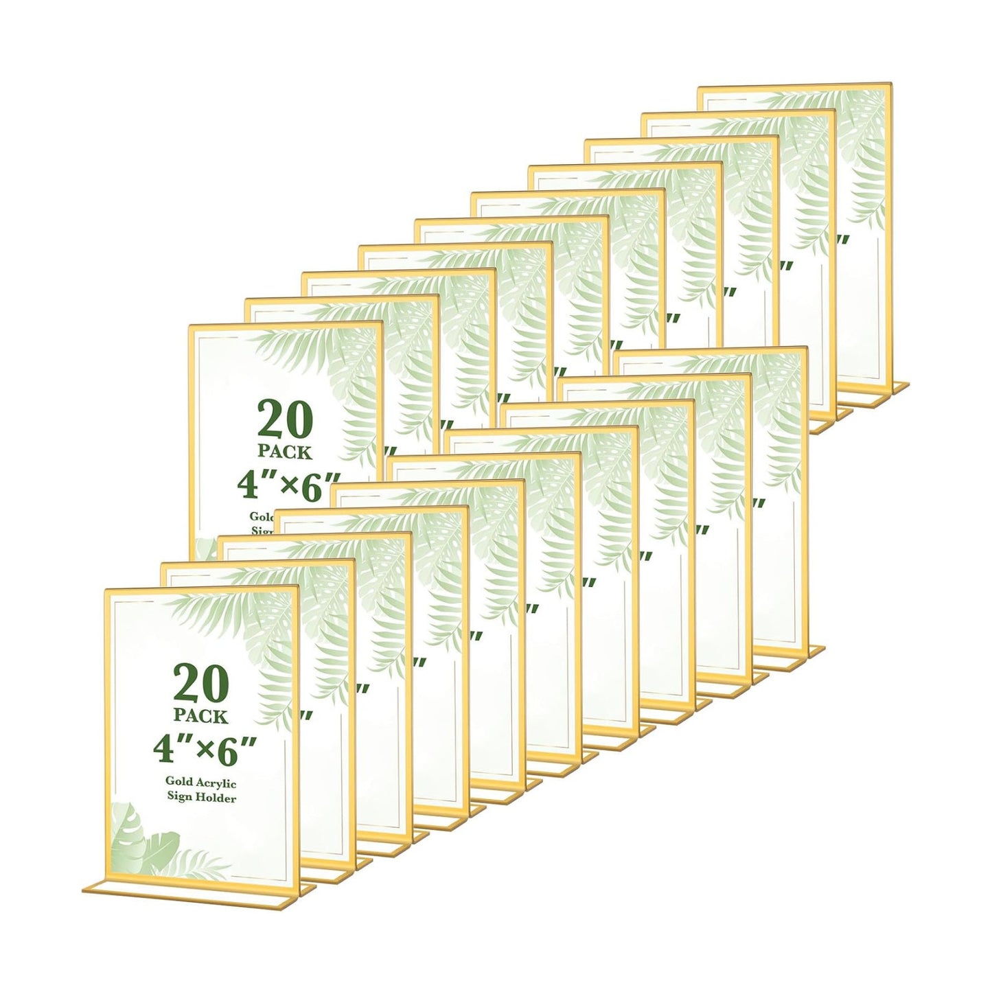 Gold Acrylic Sign Holders / 4 x 6 / Inch-gold-vertical / Set of 20